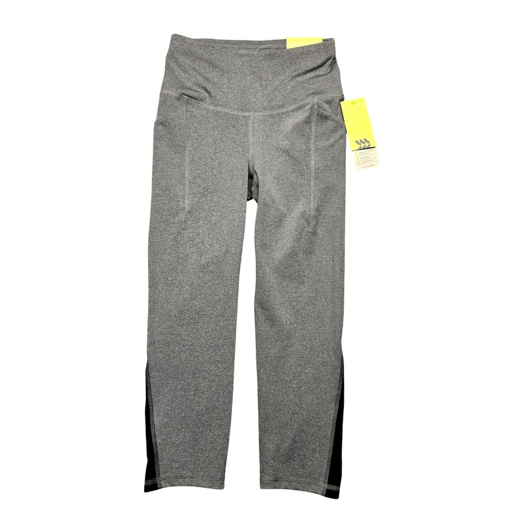 All In Motion Sculpted‎ Linear Pants Womens XS Gray High-Rise Capri Side Pockets